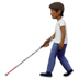 🧑🏾‍🦯 person with white cane: medium-dark skin tone display on Apple